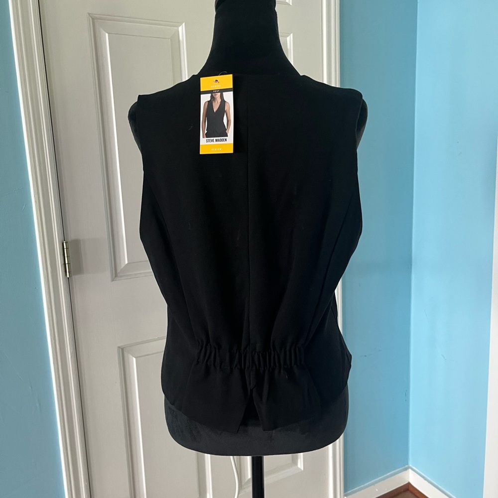 NWT Steve Madden Women's Vest Black Sz M - Picture 4 of 11